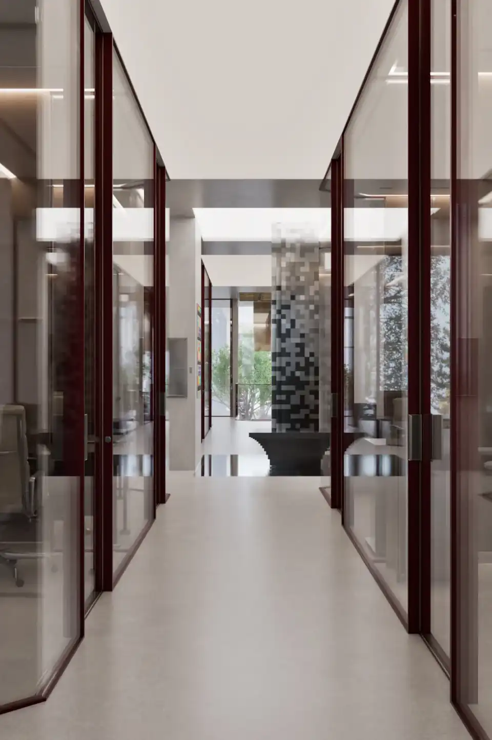 Corridor leading to the lounge