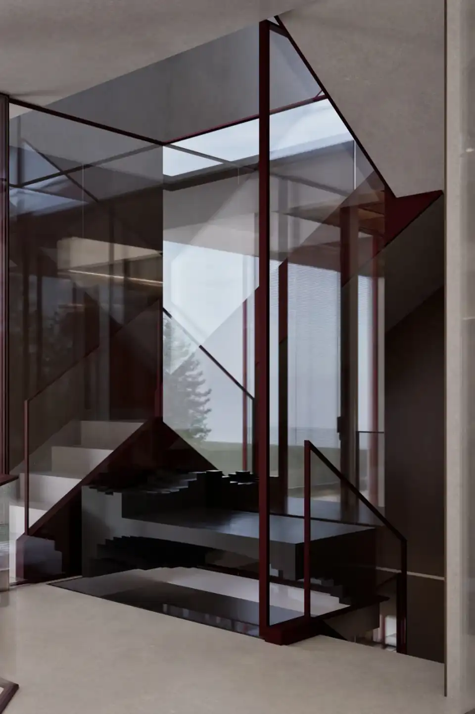 Glazed stair core